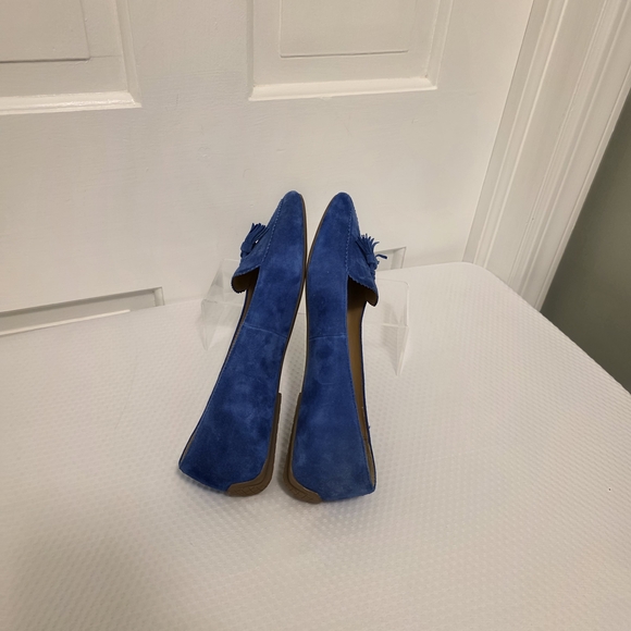 NWOB Talbots Royal Blue Suede Tassel Francesca Loafers Size 8.5 Business Casual - Picture 6 of 16